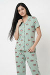 Zivame Knit Cotton Pyjama Set - Cameo Green — thumbnail 5